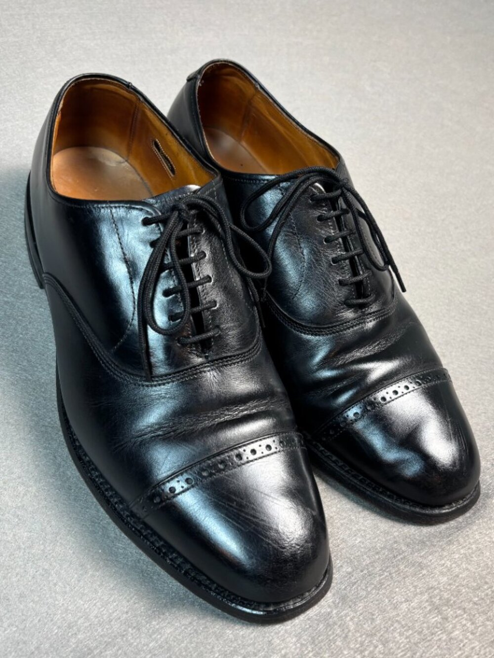 Allen Edmonds Byron Black Cap Toe Oxford Dress Shoes USA Men's 10.5 D